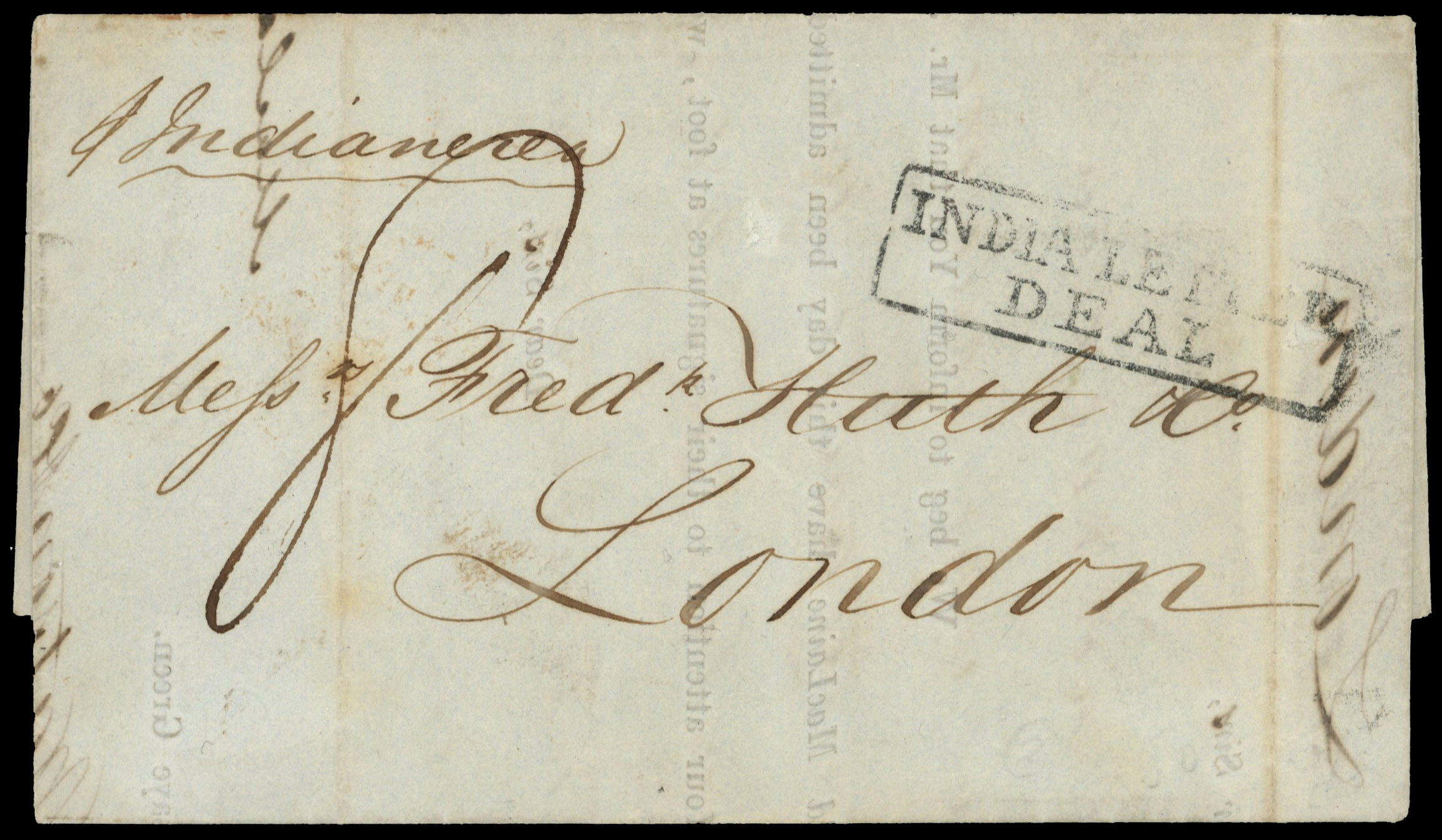 Netherland Indies1844 printed entire INDIA LETTER DEAL