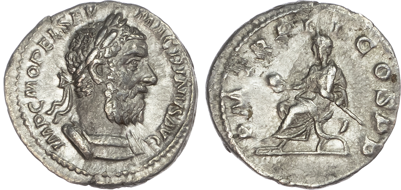 Macrinus (AD 217-218) AR Denarius, Rome, 2.84g. 