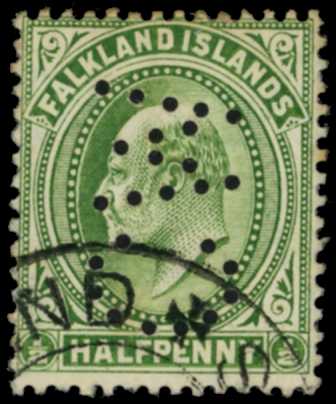 1904 ½d yellow-green with large 'CW'...