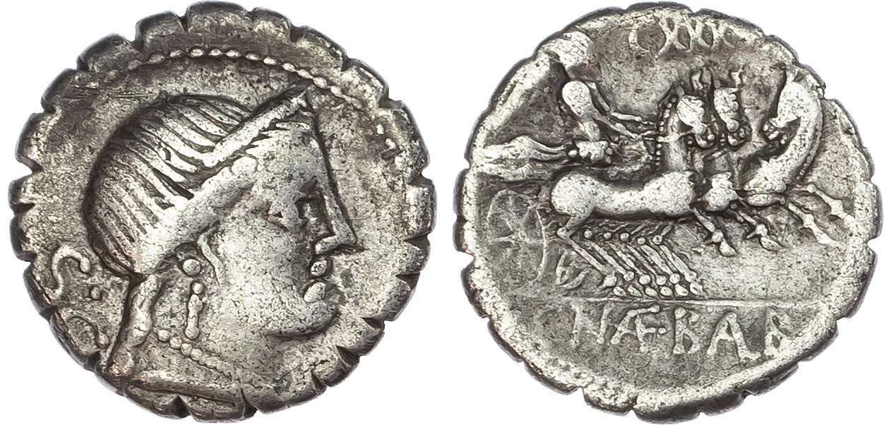 C. Naevius Balbus (79 BC) AR Denarius Serratus, Rome, 3.77g.
