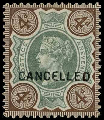 1887 4d green and purple-brown...
