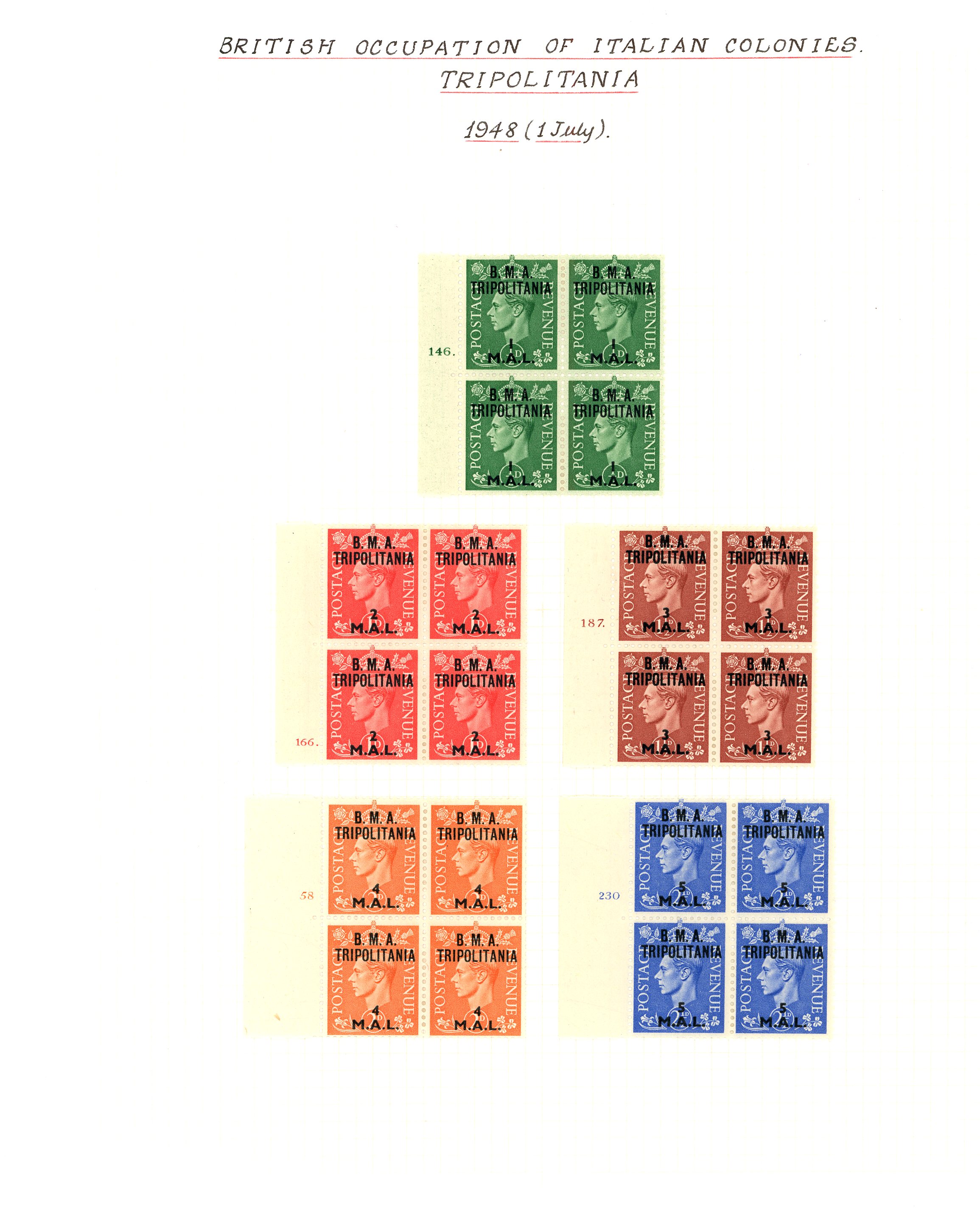 BOIC Tripolitania blocks mint