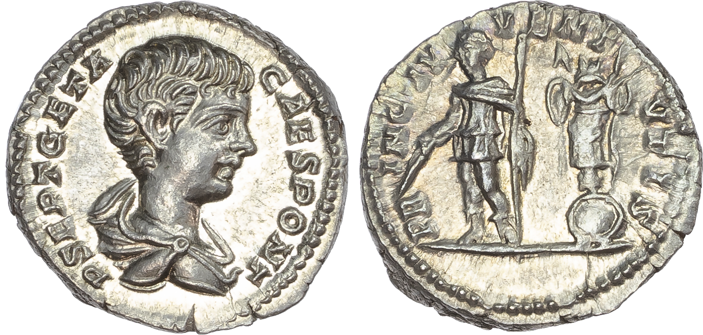 Geta (as Caesar AD 198-209) AR Denarius, Rome, AD 200-202, 3.39g. 
