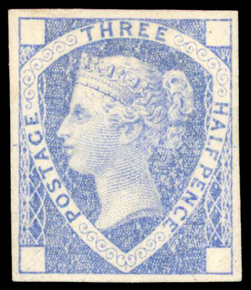 1871 ½d Ormond Hill Die Proof. Very fine example in ultramarine
