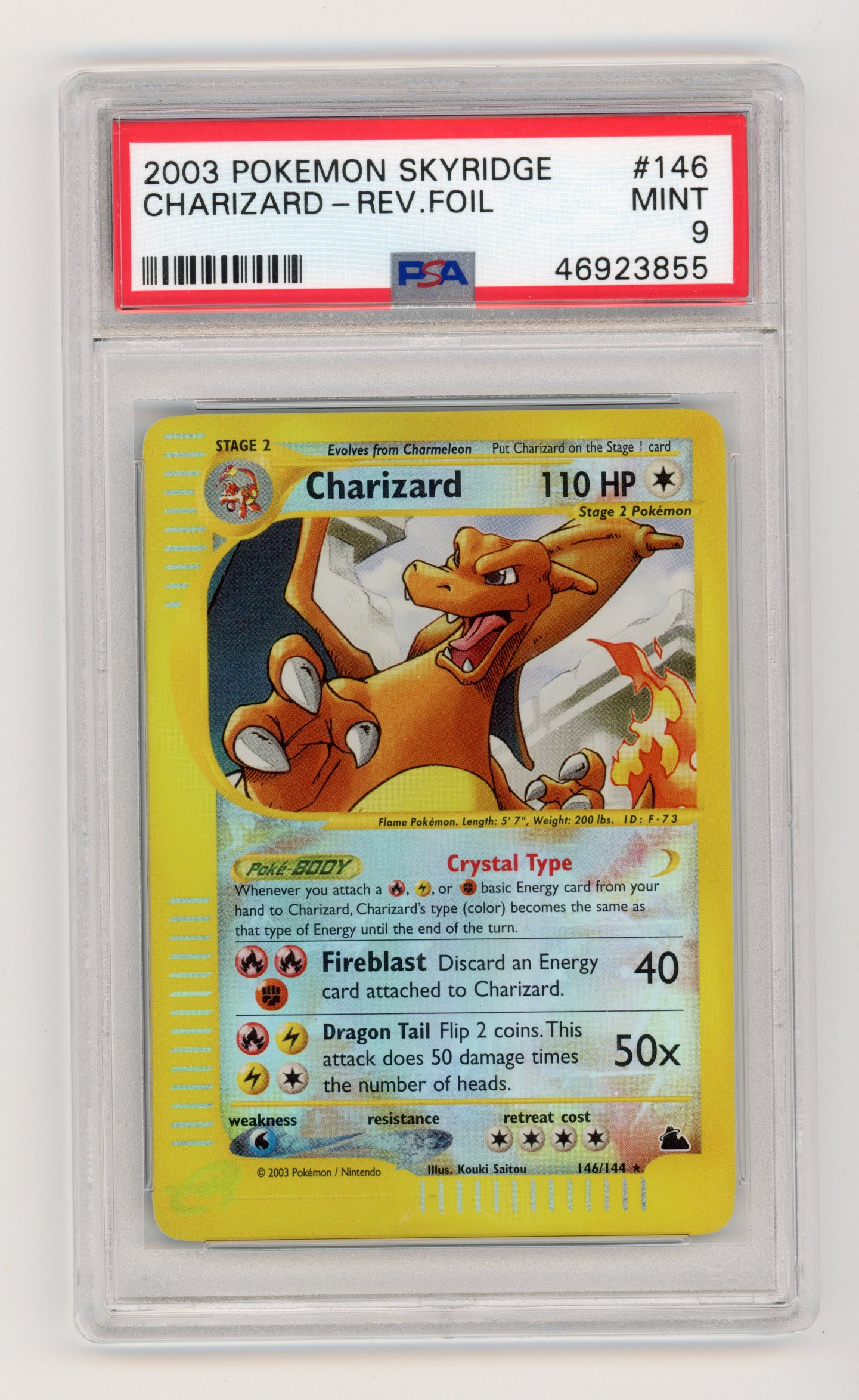 PSA 9 'Crystal' Charizard #146 Revese Holo Skyridge