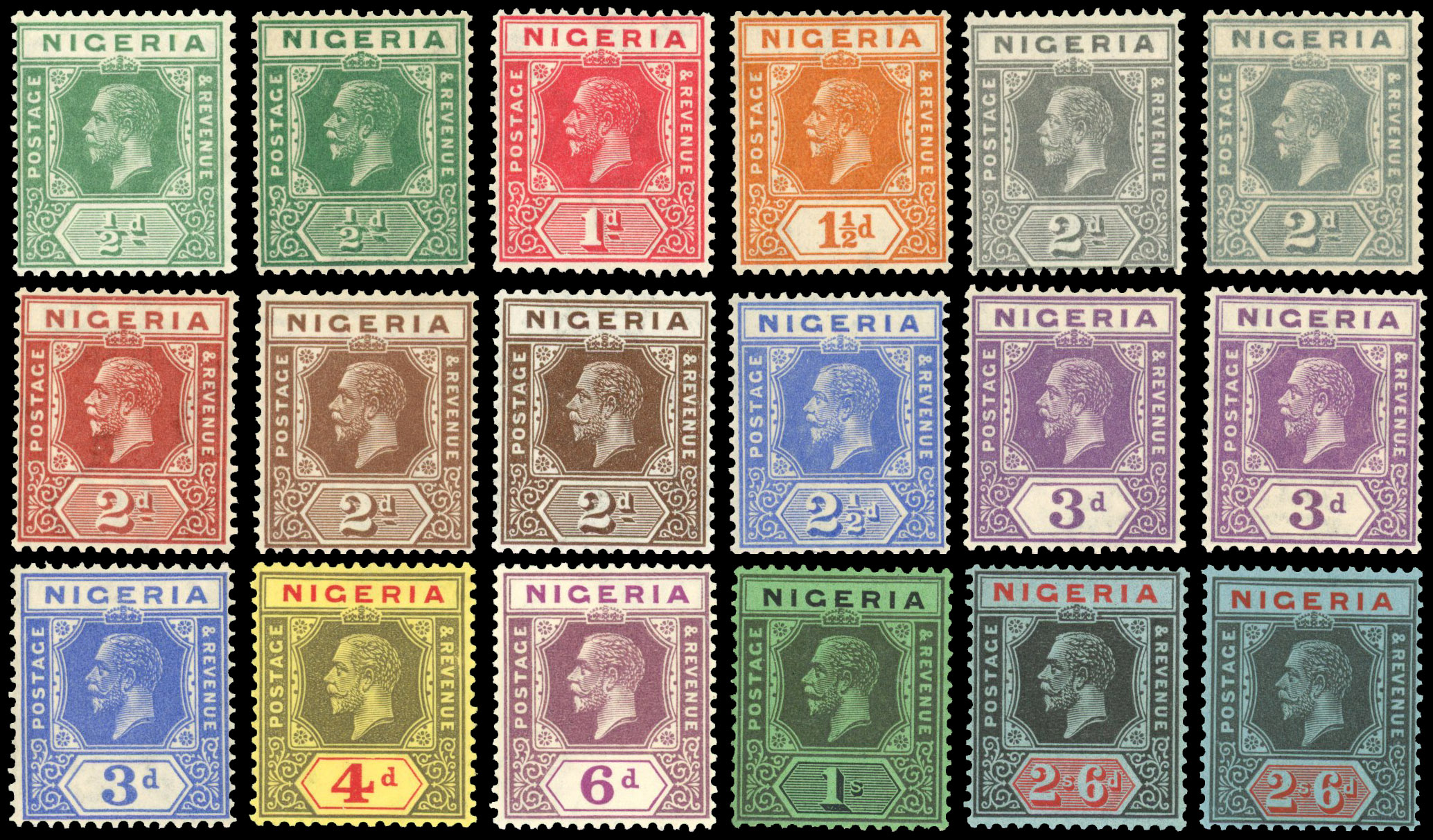 Nigeria 1921-32 Script wmk set to 10s