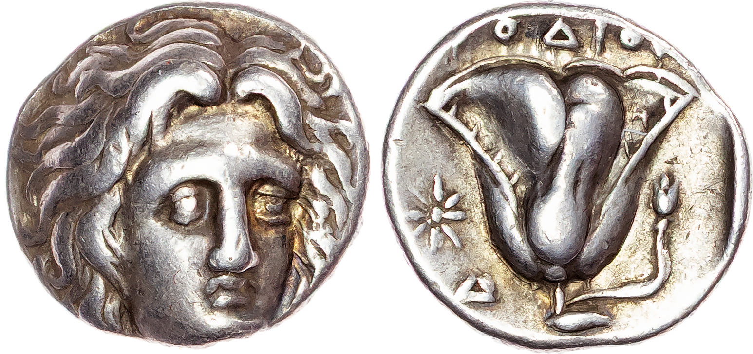 Islands off Caria, Rhodes, AR Didrachm, c. 255-245 BC, 6.79g.