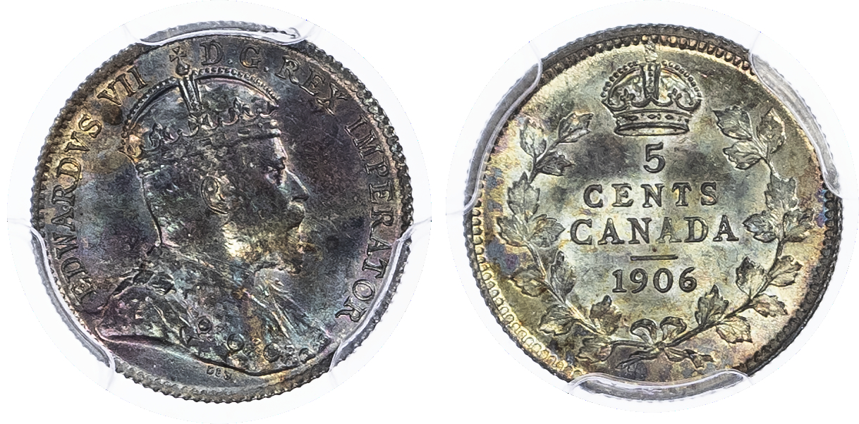 Canada, British Colonial. Edward VII AR 5 Cents. 1906. 