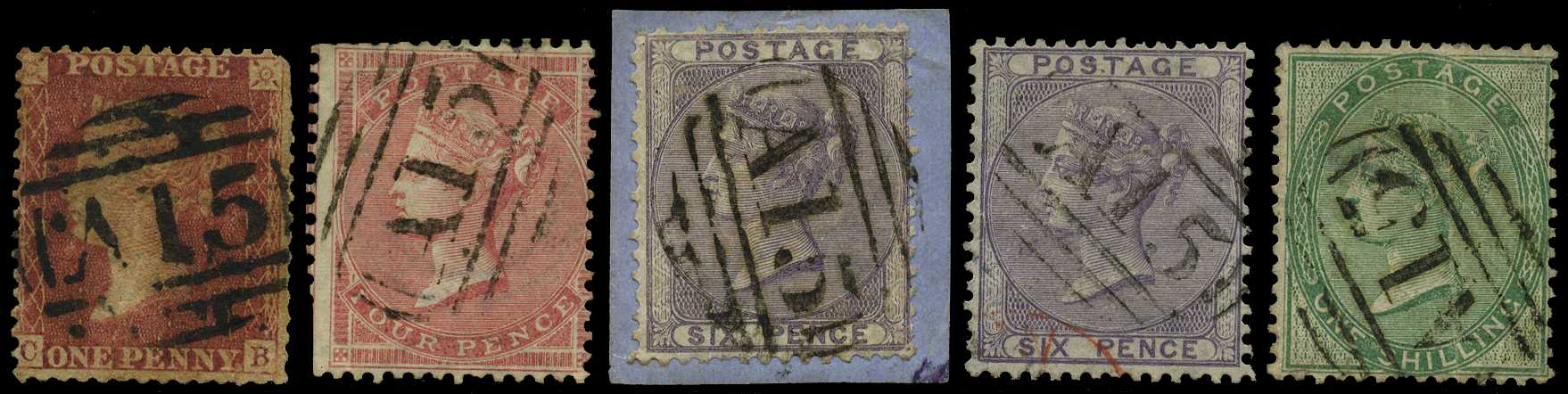 GB USED ABROAD: 1858-60 Group of GB issues...