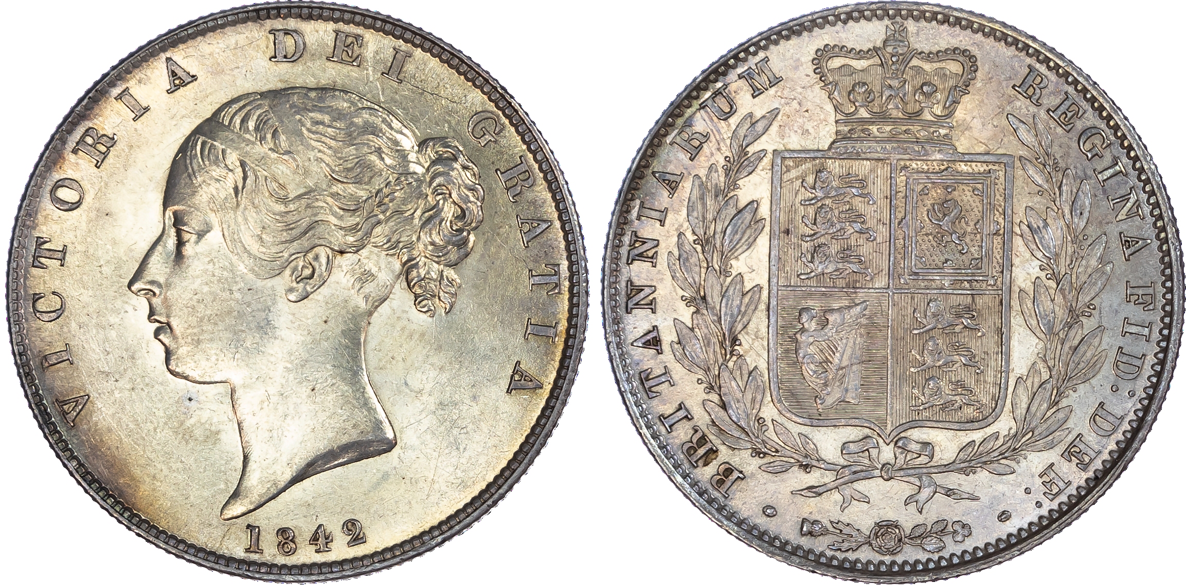 Victoria (1837-1901), Halfcrown, 1842