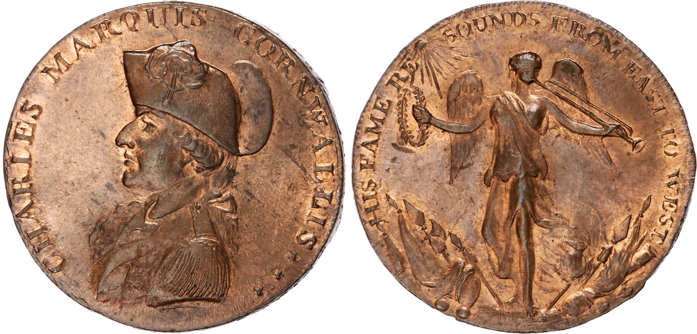 Suff. Bury St Edmunds , Philip Deck, (postmaster & bookseller) Penny 1794, bust of Marquis Cornwallis left, re…