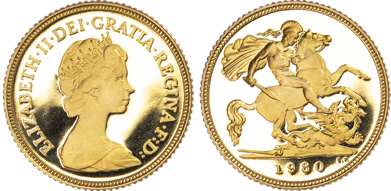 Elizabeth II (1952‑2022), Proof Half Sovereign, 1980.