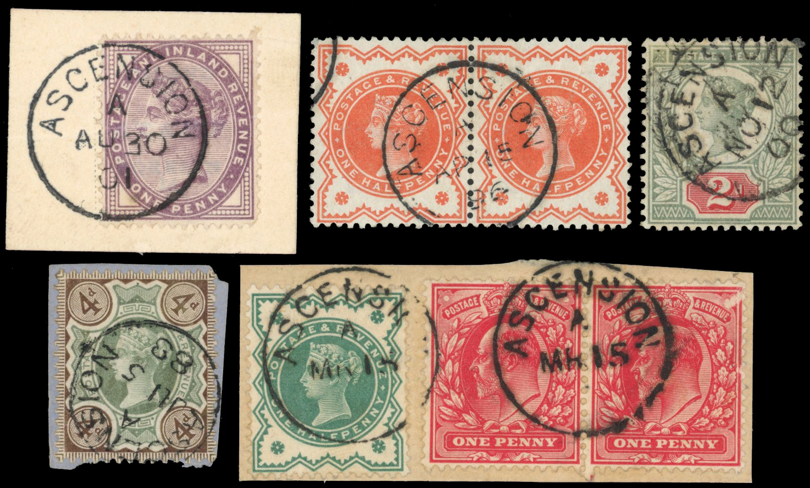 Ascension SG Z7/22 1881-1902 GB used in Ascension group