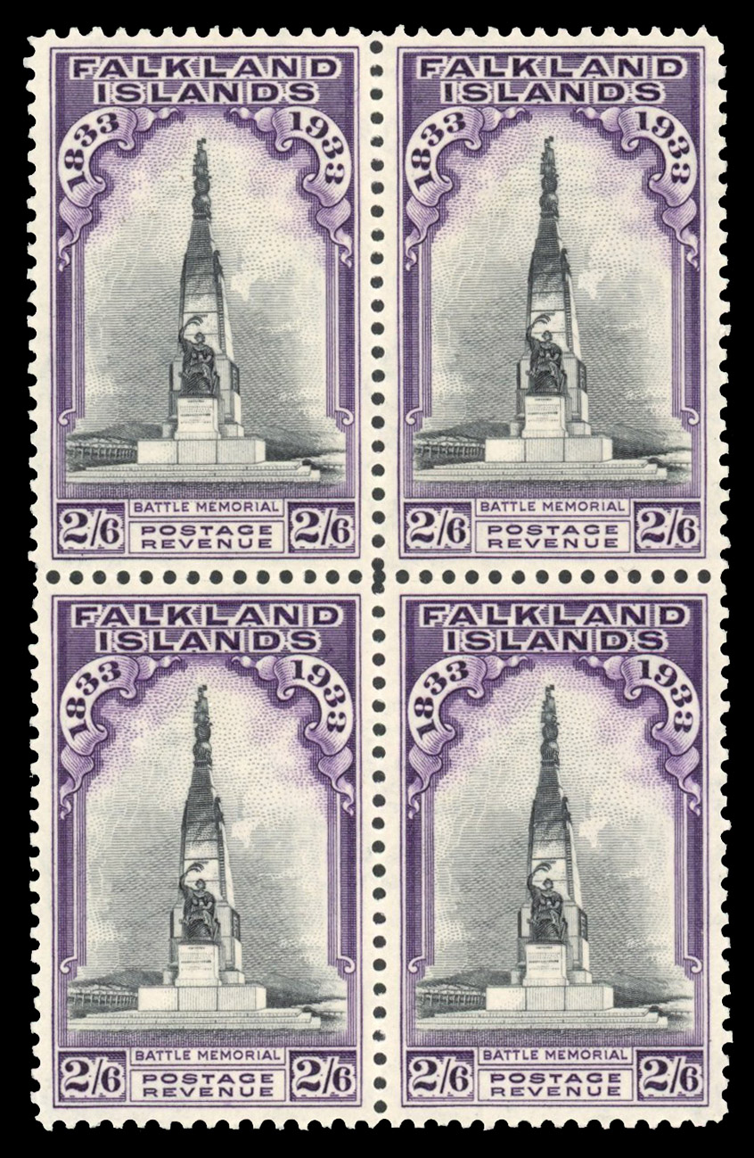 SG 135 1933 Centenary 2/6d block mint