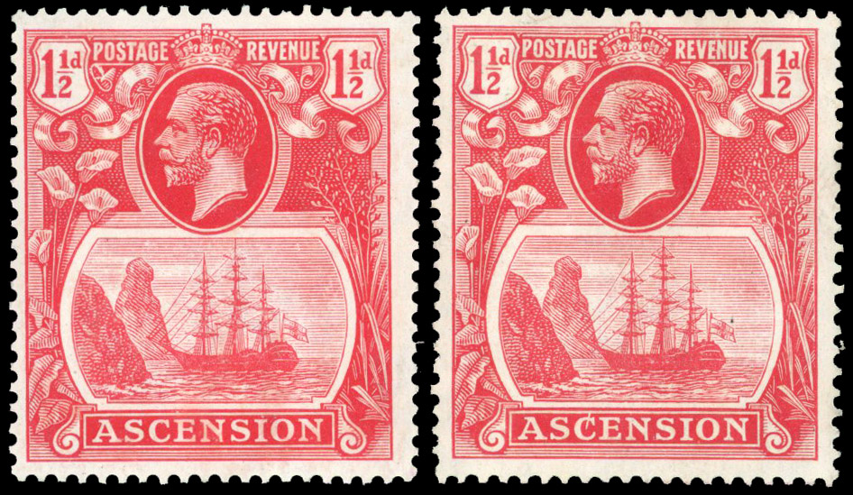 Ascension SG 12d, e mint