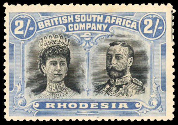 RSC D variant ii 2s black and deep china blue, #42 printer's mark mint