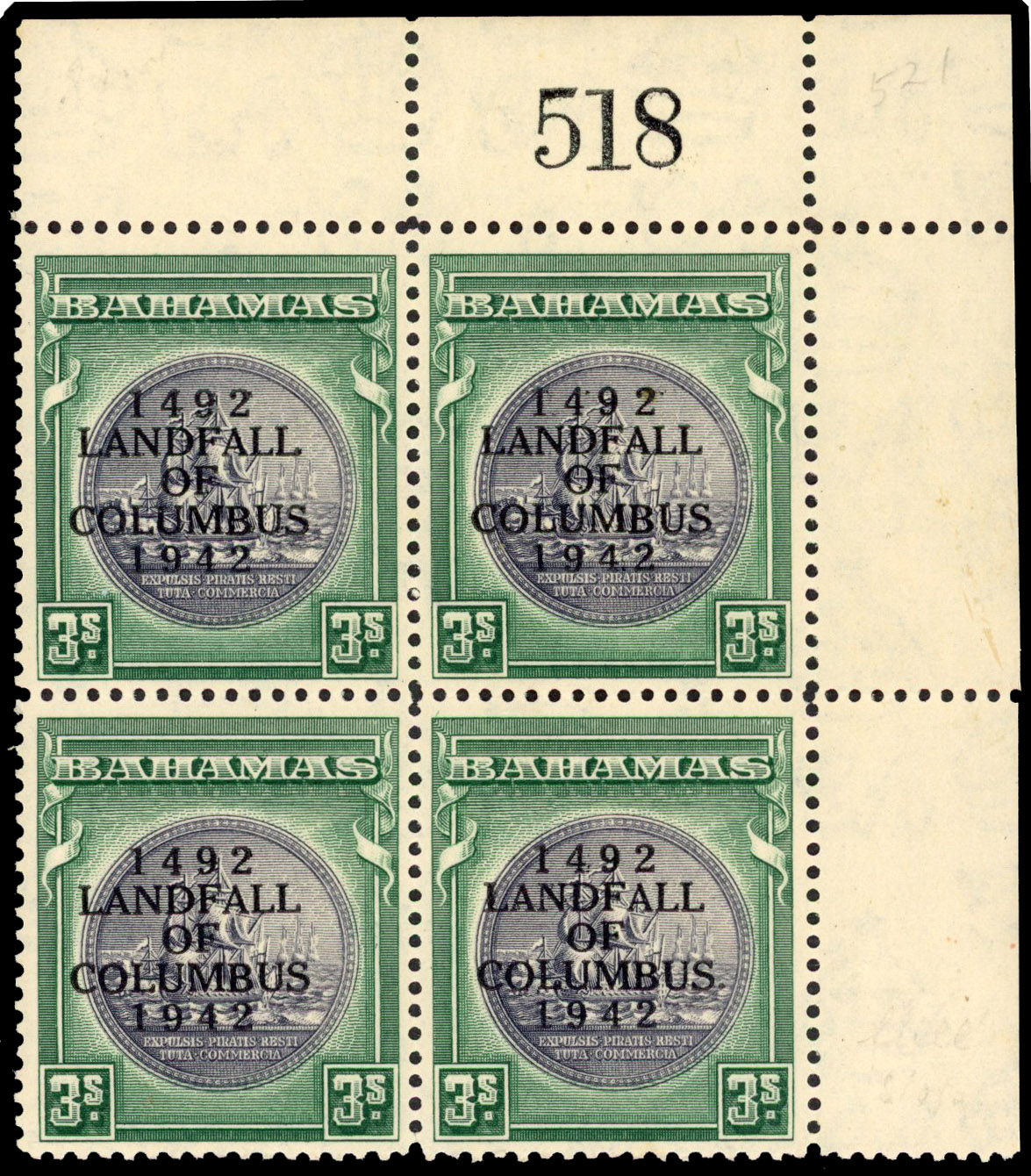 Bahamas SG 173b block mint