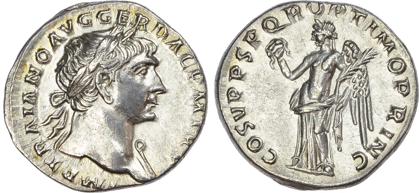 Trajan (AD 98-117) AR Denarius, Rome, AD 107-108, 3.52g. 