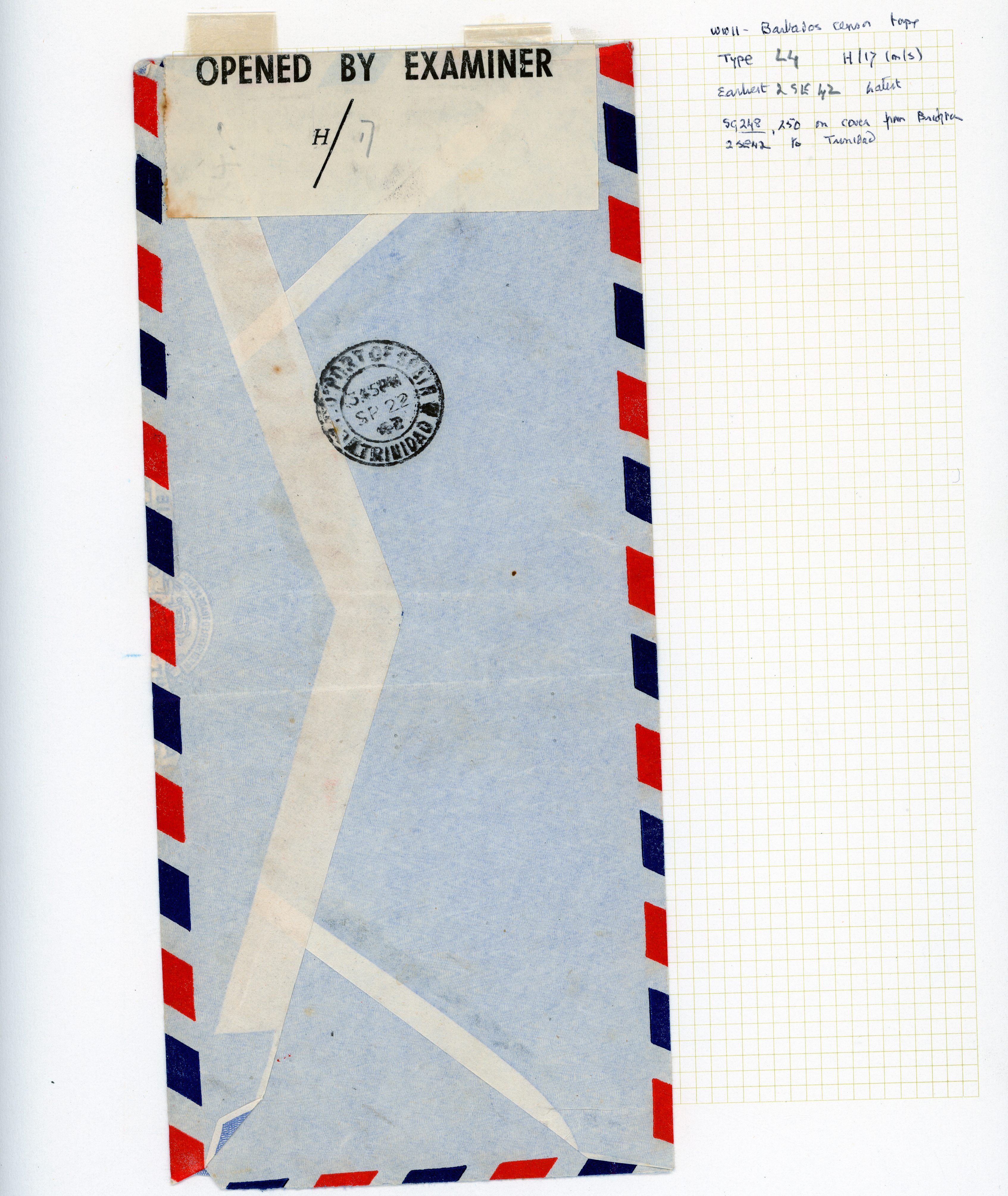 Barbados WW2 Censor covers