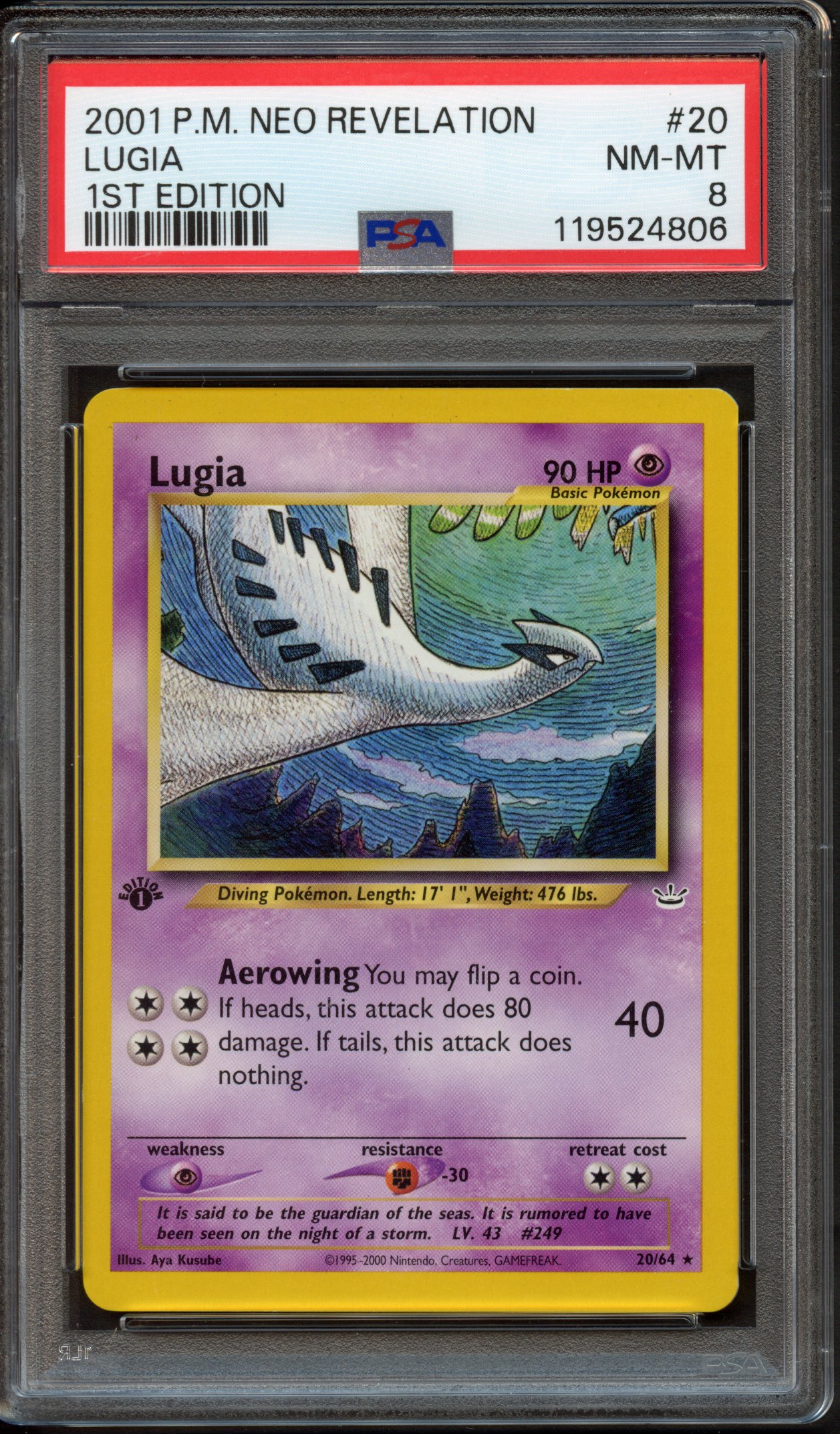 PSA 8 Lugia 1st Edition Neo Revelation #20
