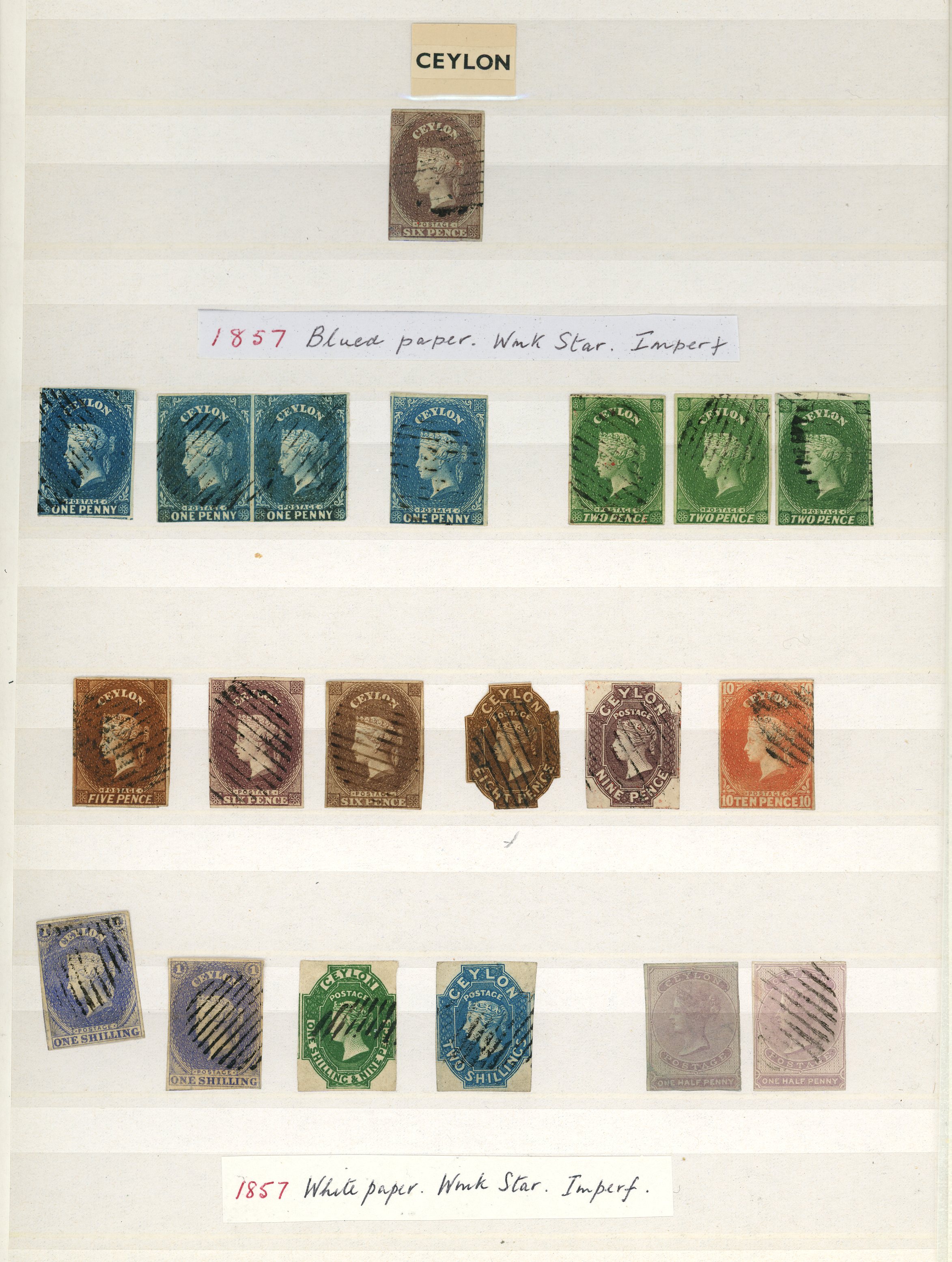 1857-1947 collection of predominantly used material on stock sheets, a range of 80 or so ‘Chalons’ 