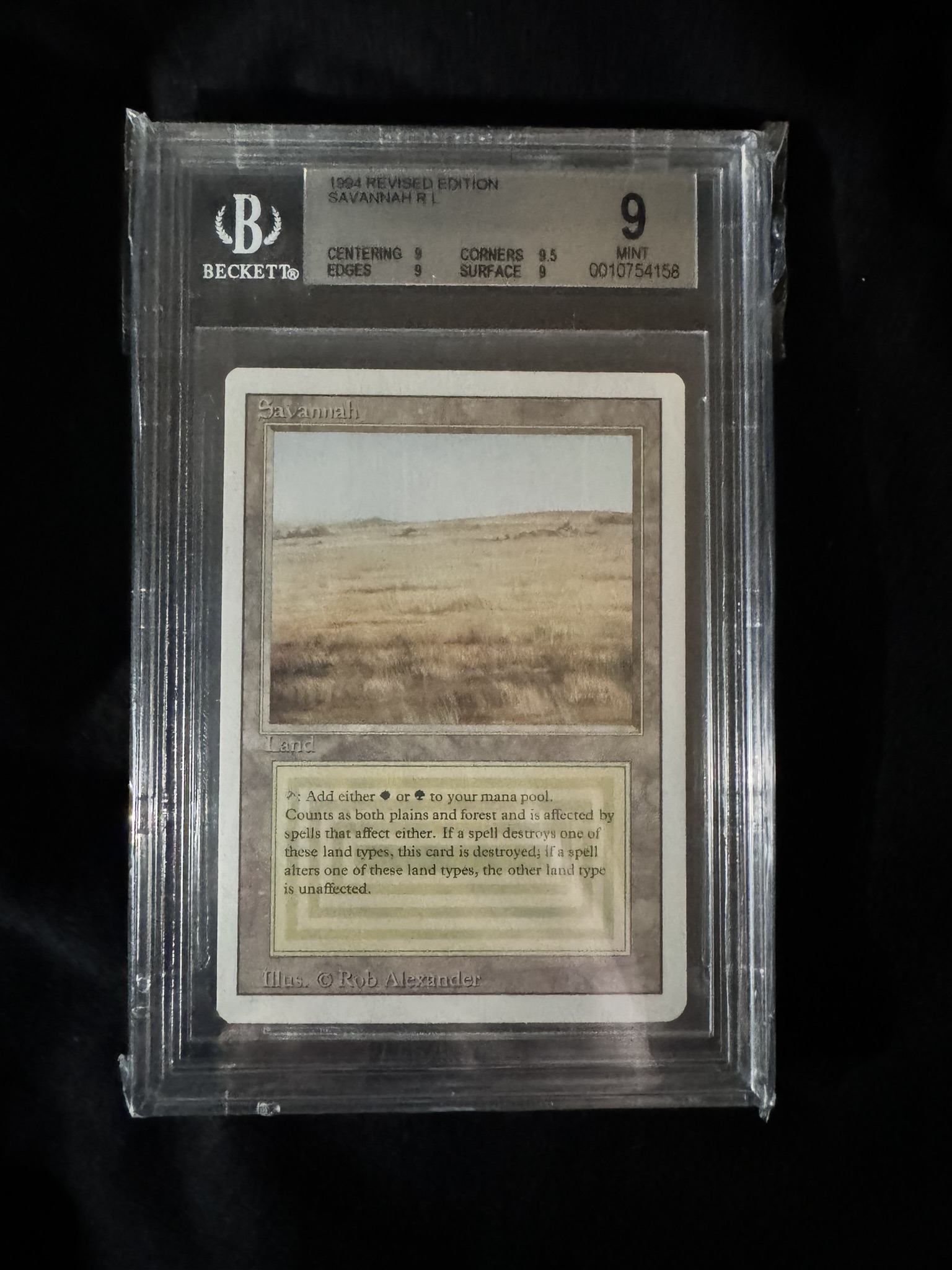 Magic The Gathering - Savannah - Revised - Beckett 9 Mint 