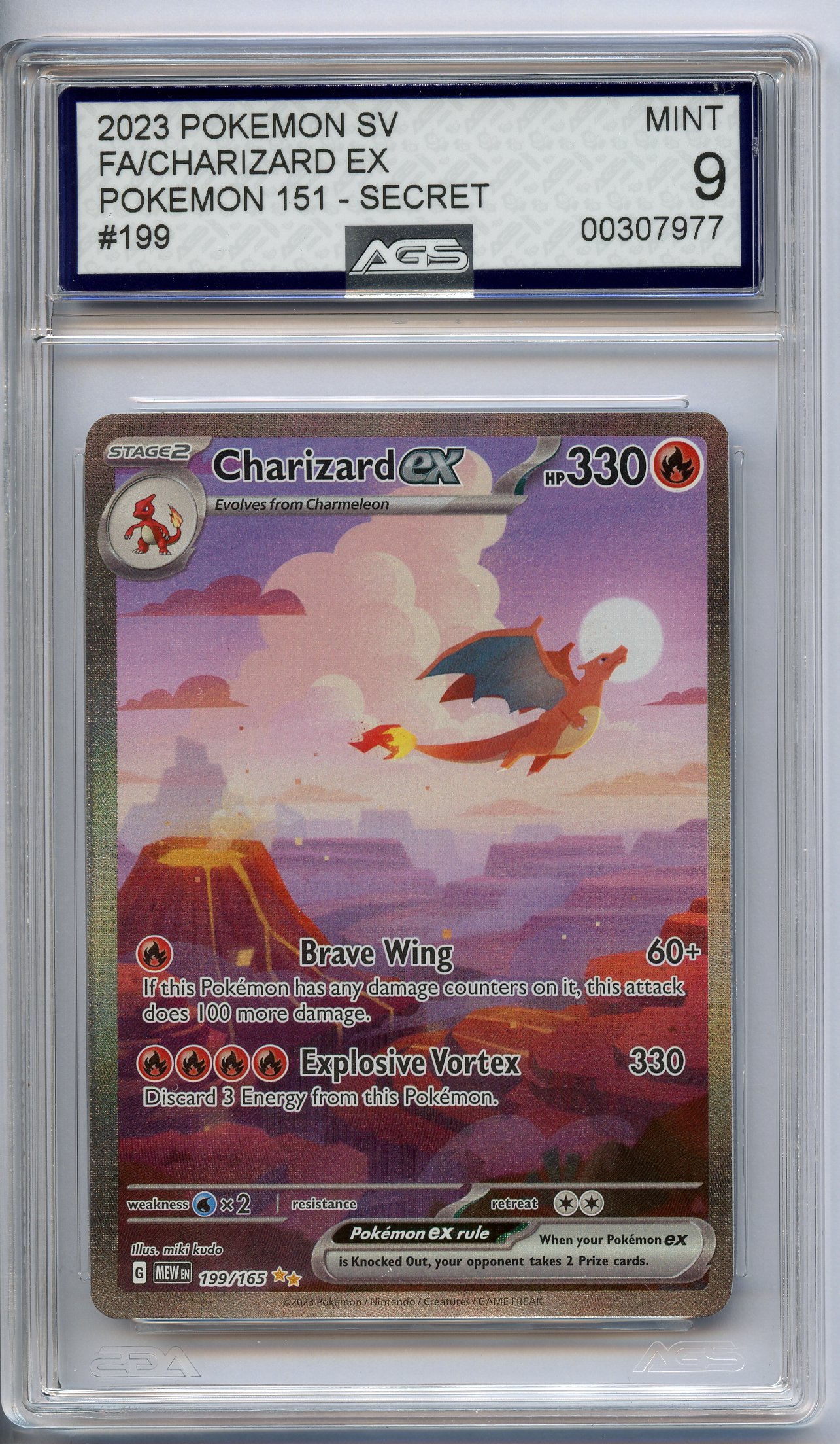 AGS 9 Charizard ex #199 Pokémon 151 Special illustration rare 2023