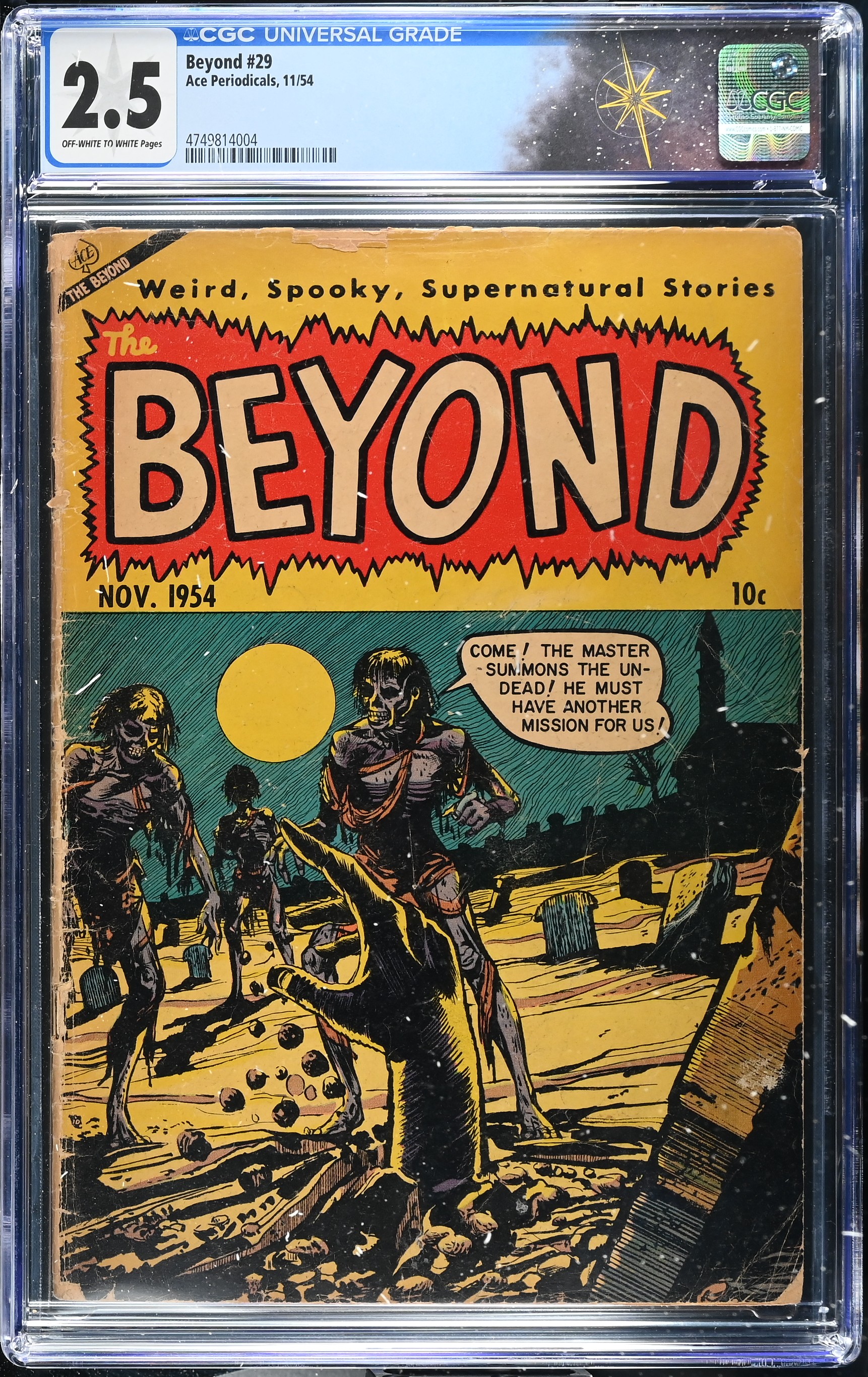 Beyond #29 CGC 2.5 Classic Horror Cover (Ace Periodicals, 1954) Off-White to White Pages