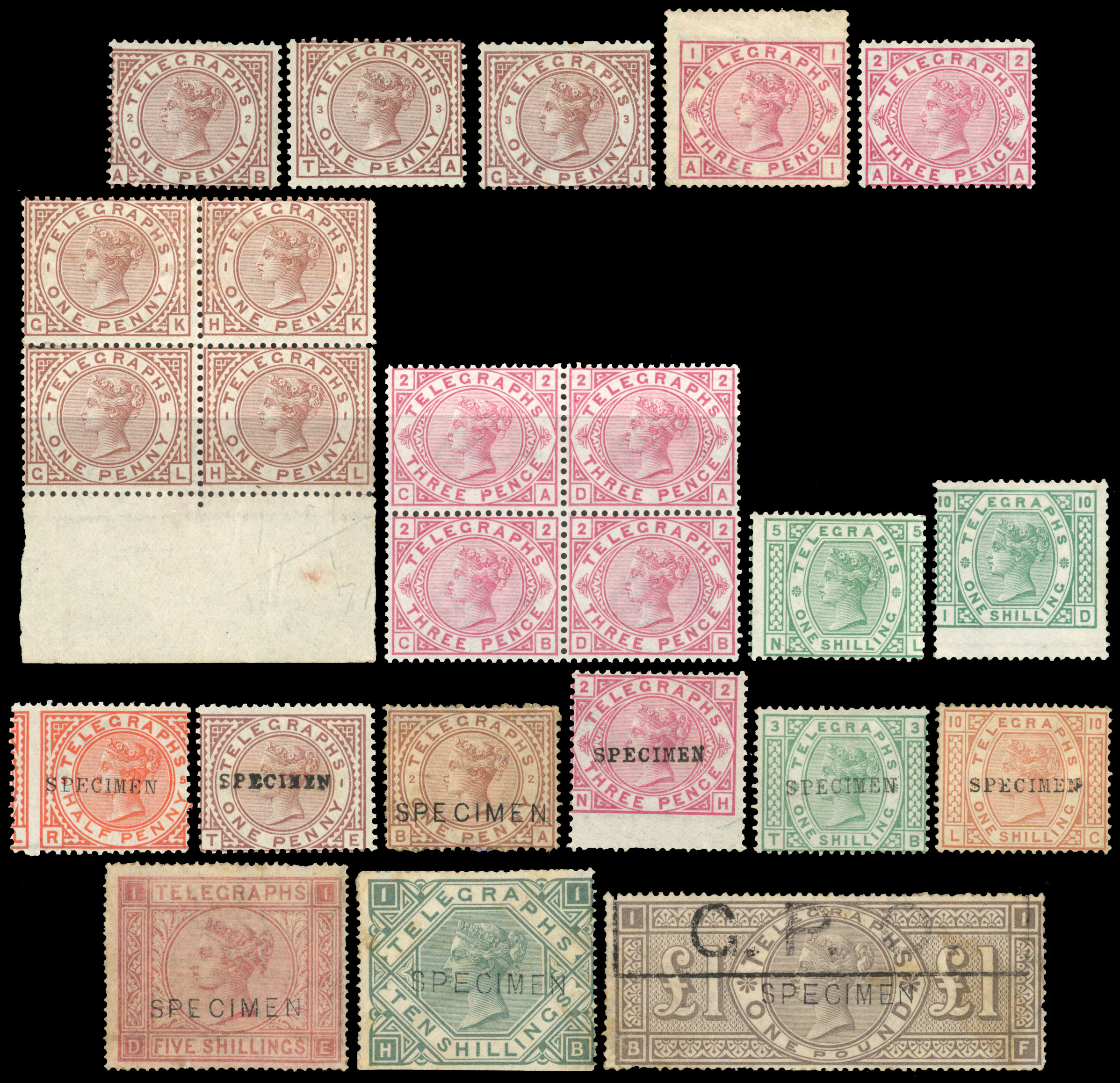 GB Telegraphs Mint group with Specimens