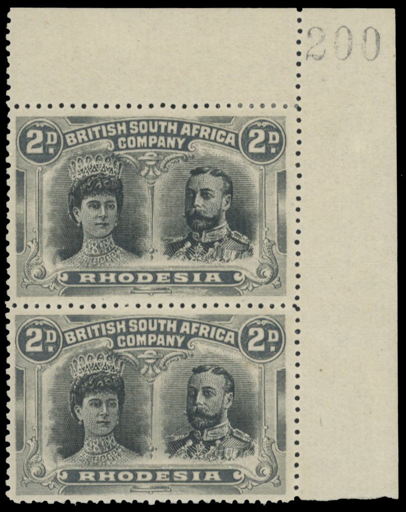 2d black and grey-black RSC F pair, positions 5-10 mint