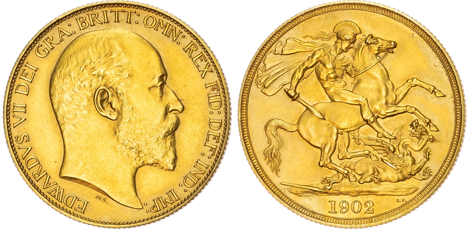 Edward VII (1901-1910), Matt Proof Two Pound, 1902. 