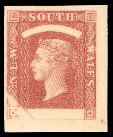 1870 ½d Rose colour trial using the New South Wales Diadem issue. 
