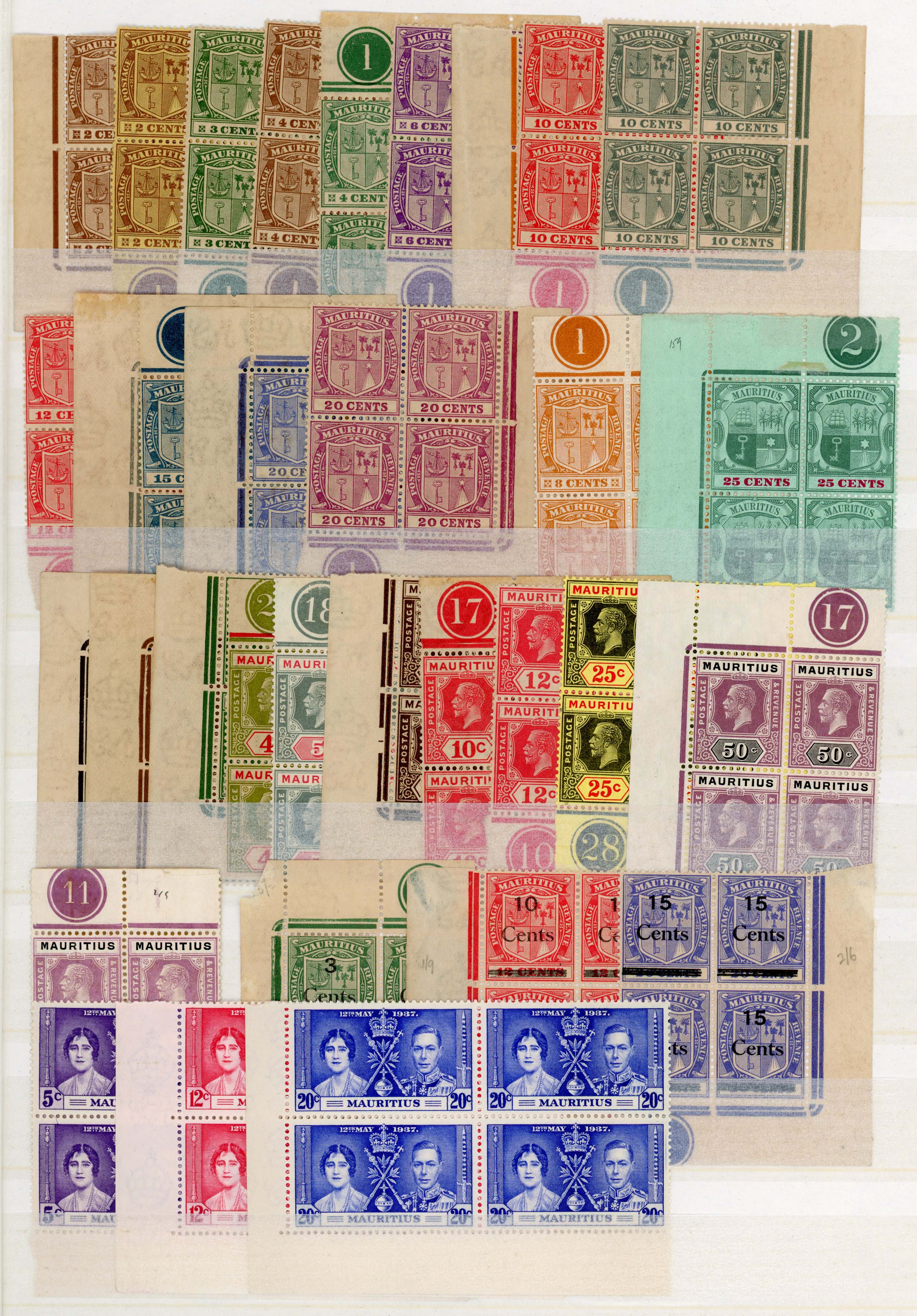 Mauritius 1921-65 balance collection mint