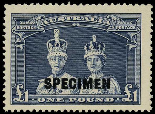 C of A Watermark: 1937-49 Robes £1 bluish...