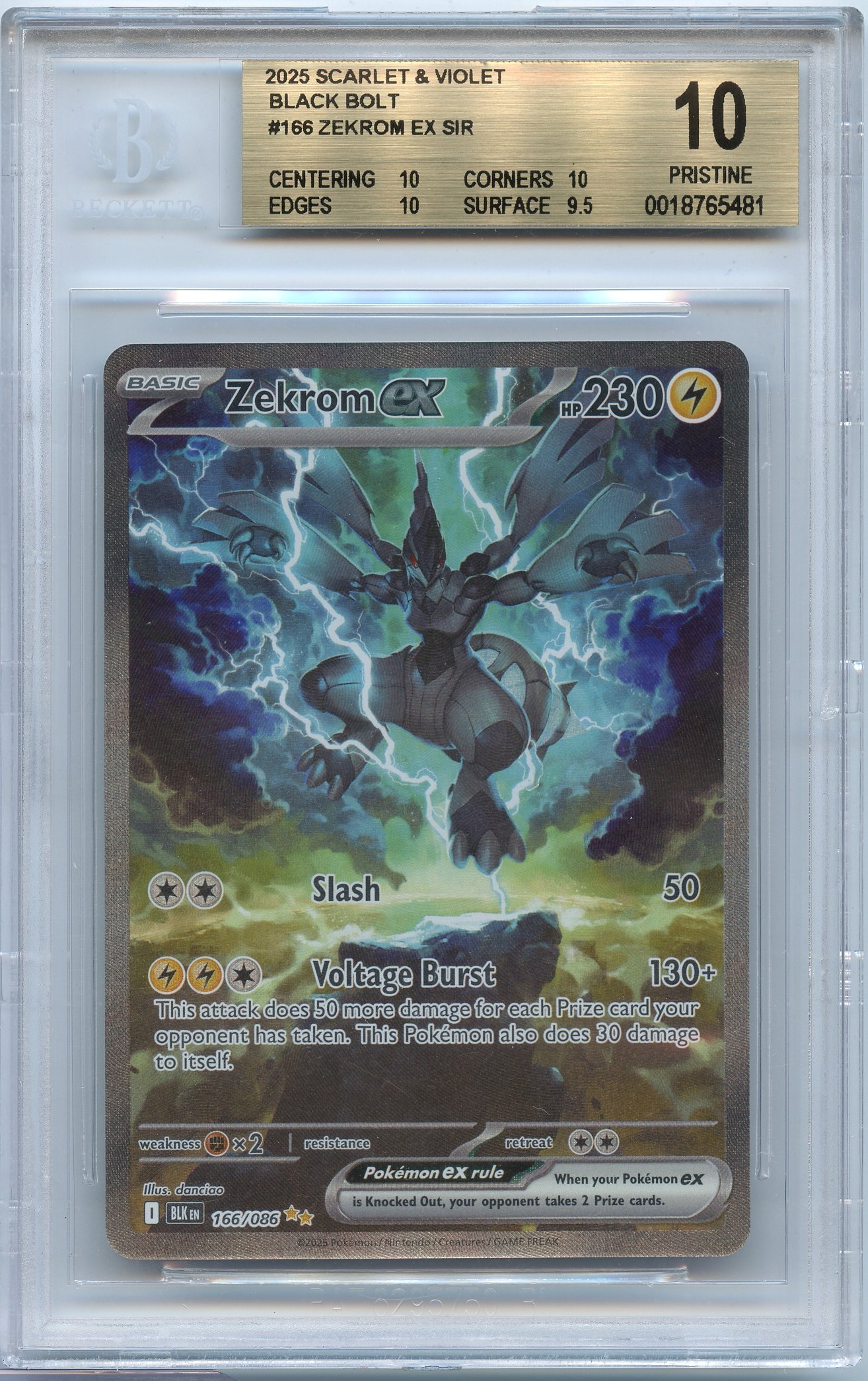 BGS 10 Zekrom EX #166 SIR S&V Black Bolt