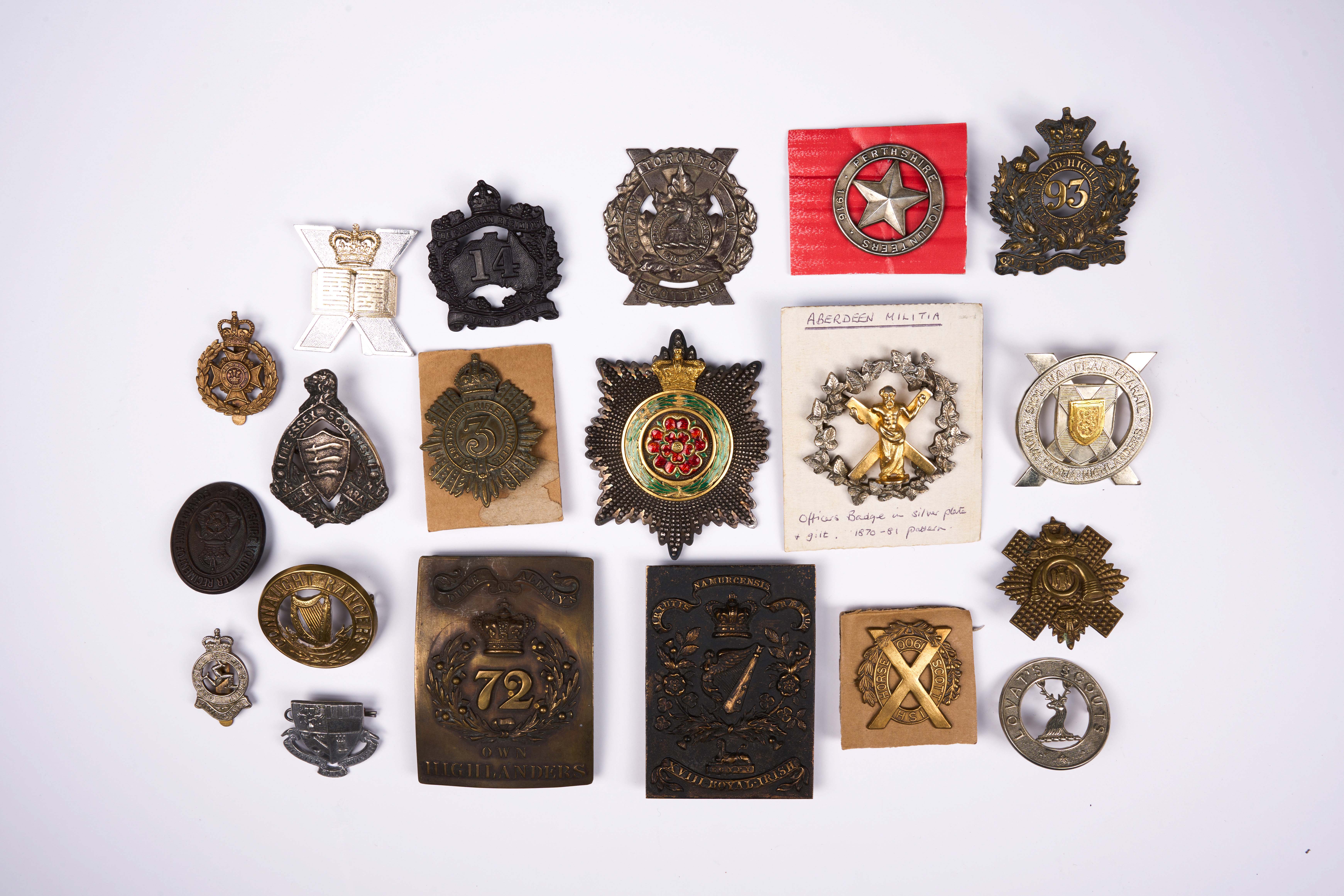 20 British and Commonwealth cap badges, loose in envelope