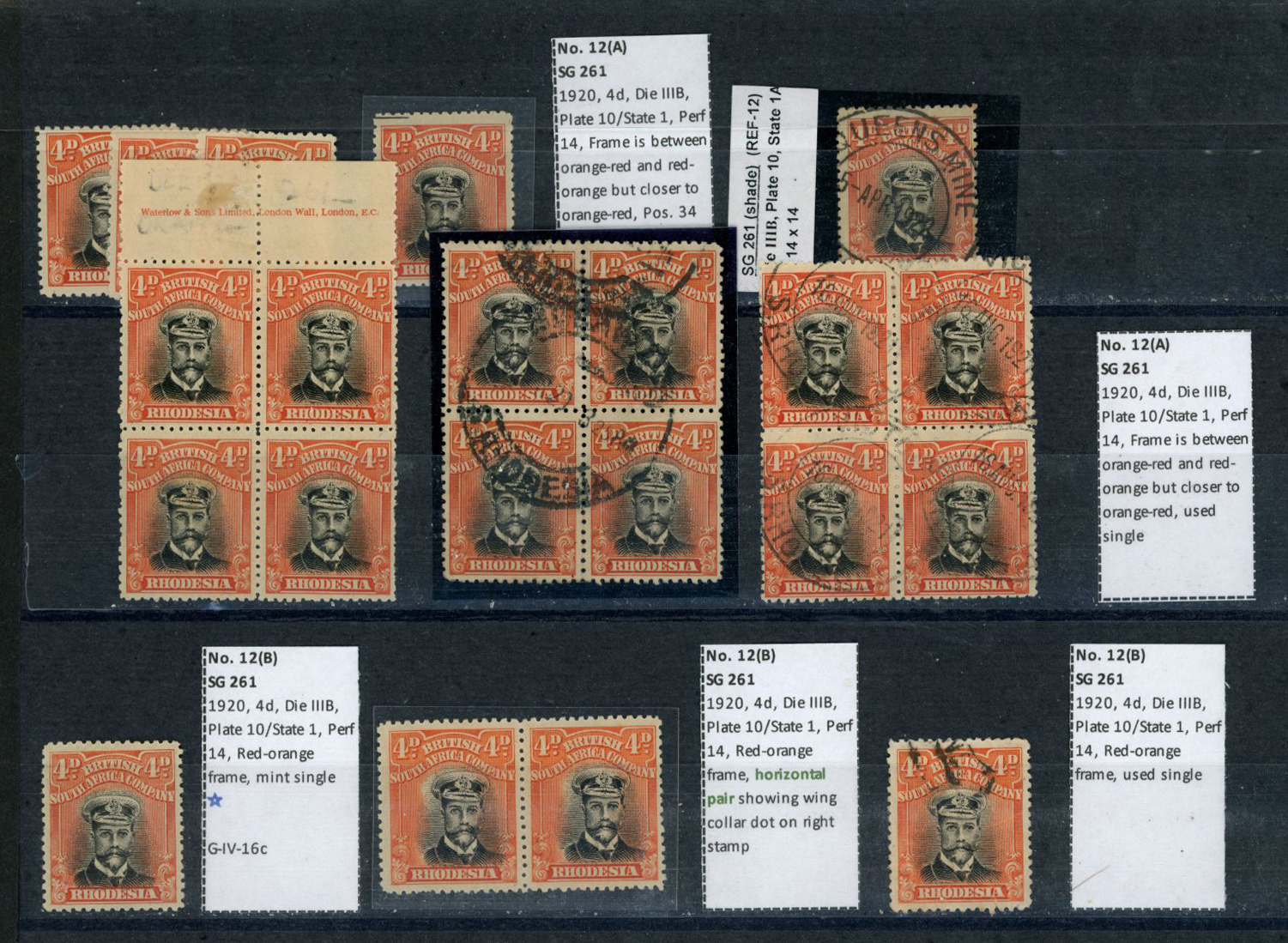 1918-21 4d Head Die IIIB, toned paper, perf...