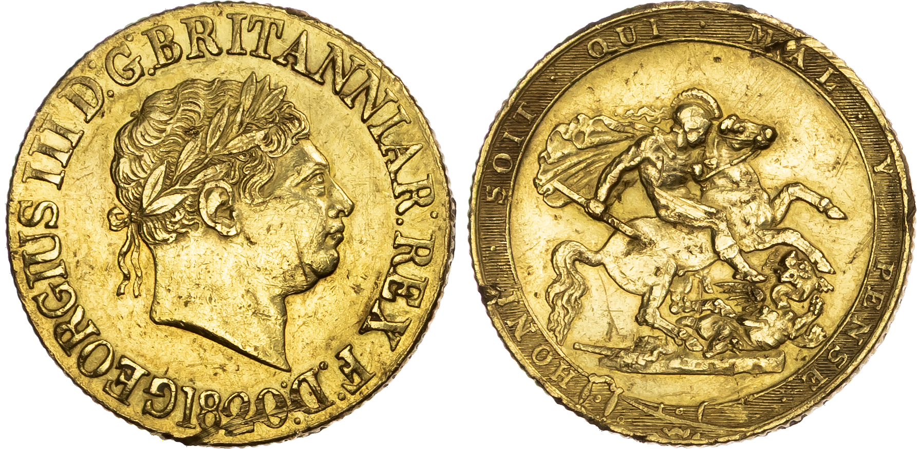 George III (1760-1820) Sovereign, 1820, New Coinage, closed 2.