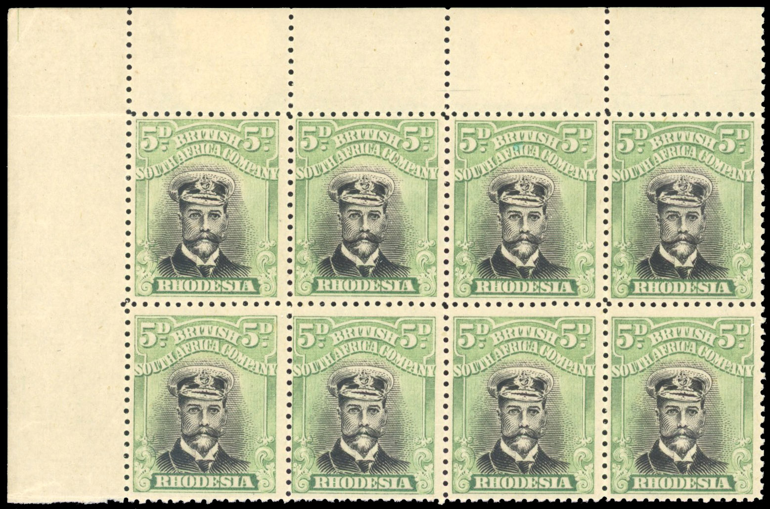 Rhodesia 5d SG 264 corner block of eight mint