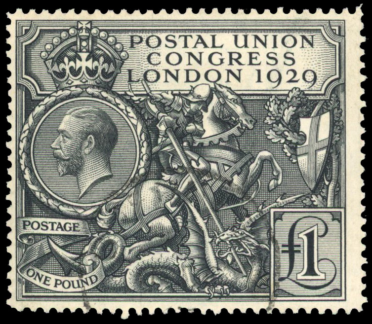 1929 P.U.C. £1 black, cancelled small lower central cds, fine used SG 438