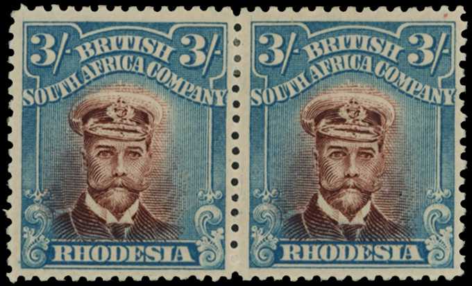 1913-7 3/- Head Die II, perf 15. Horizontal...