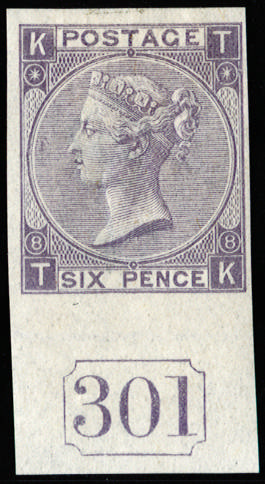 GB SG 108 1869 6d imprimatur with Current number