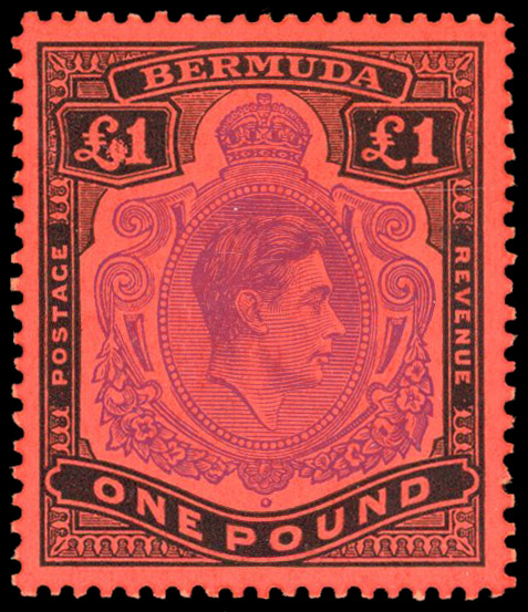 Bermuda 1938-53 £1 perf 13 'White Island' mint