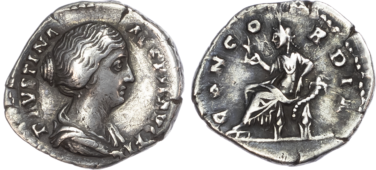 Faustina Junior (Wife of Marcus Aurelius) AR Denarius, Rome, AD 145-161, 2.51g. 