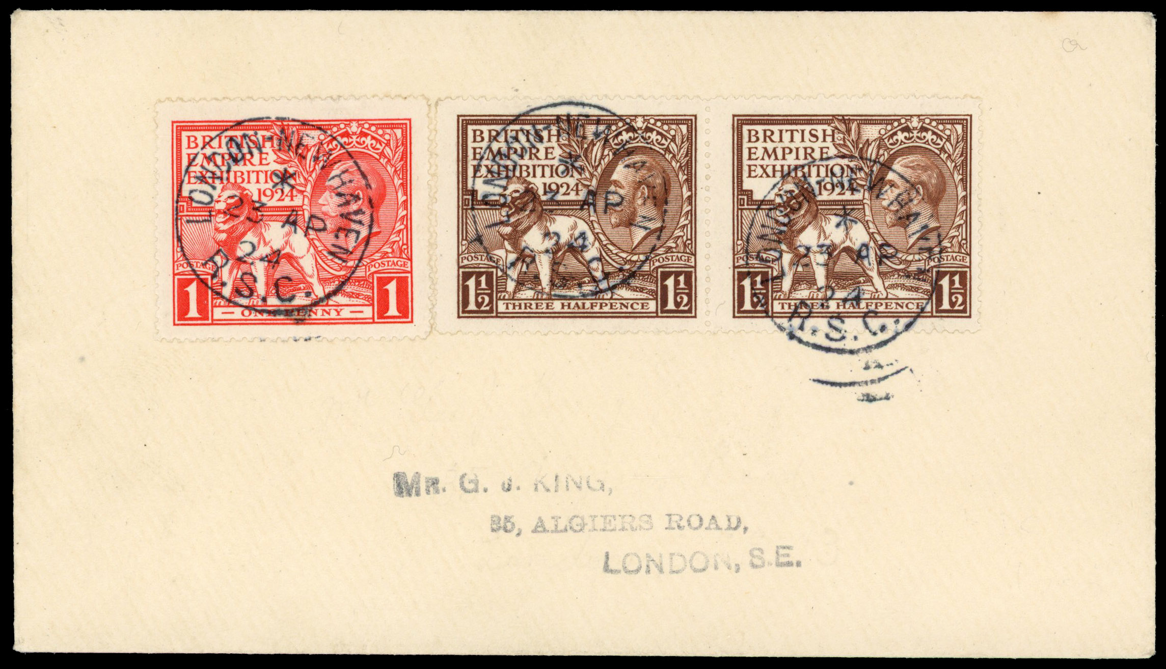 1924 British Empire Exhibition. Very fine envelope 