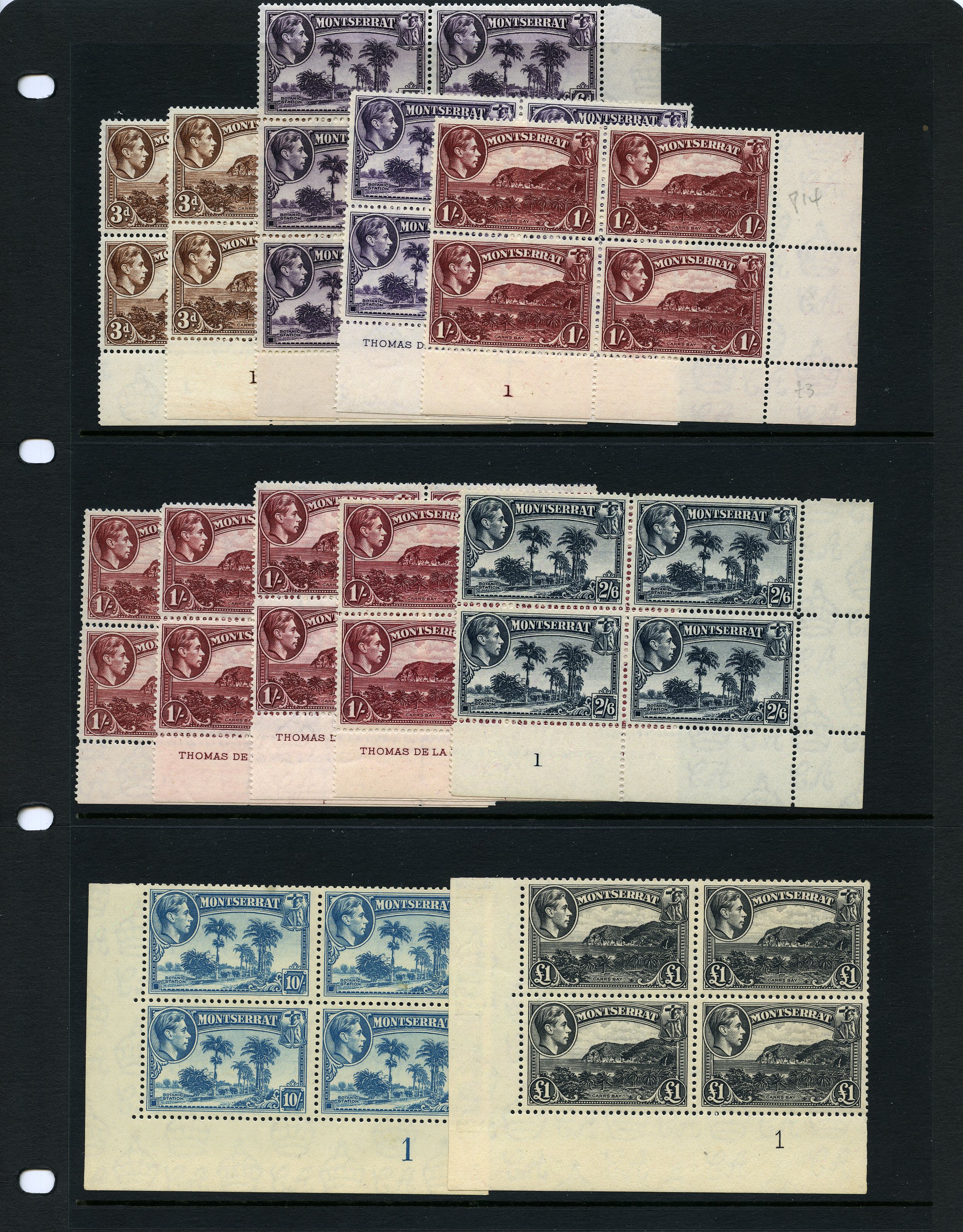 1938-48 Plate and imprint blocks, mint,...