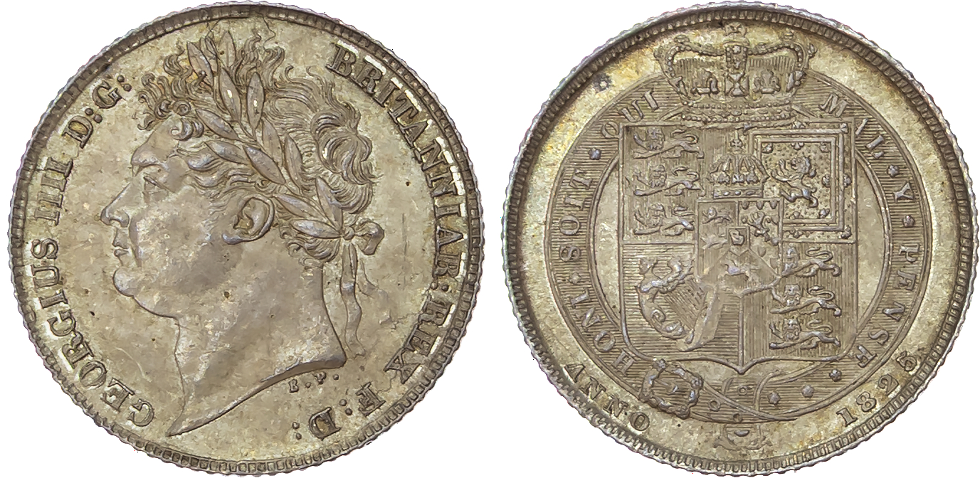 George IV (1820-1830), AR Sixpence, 1825, second reverse.