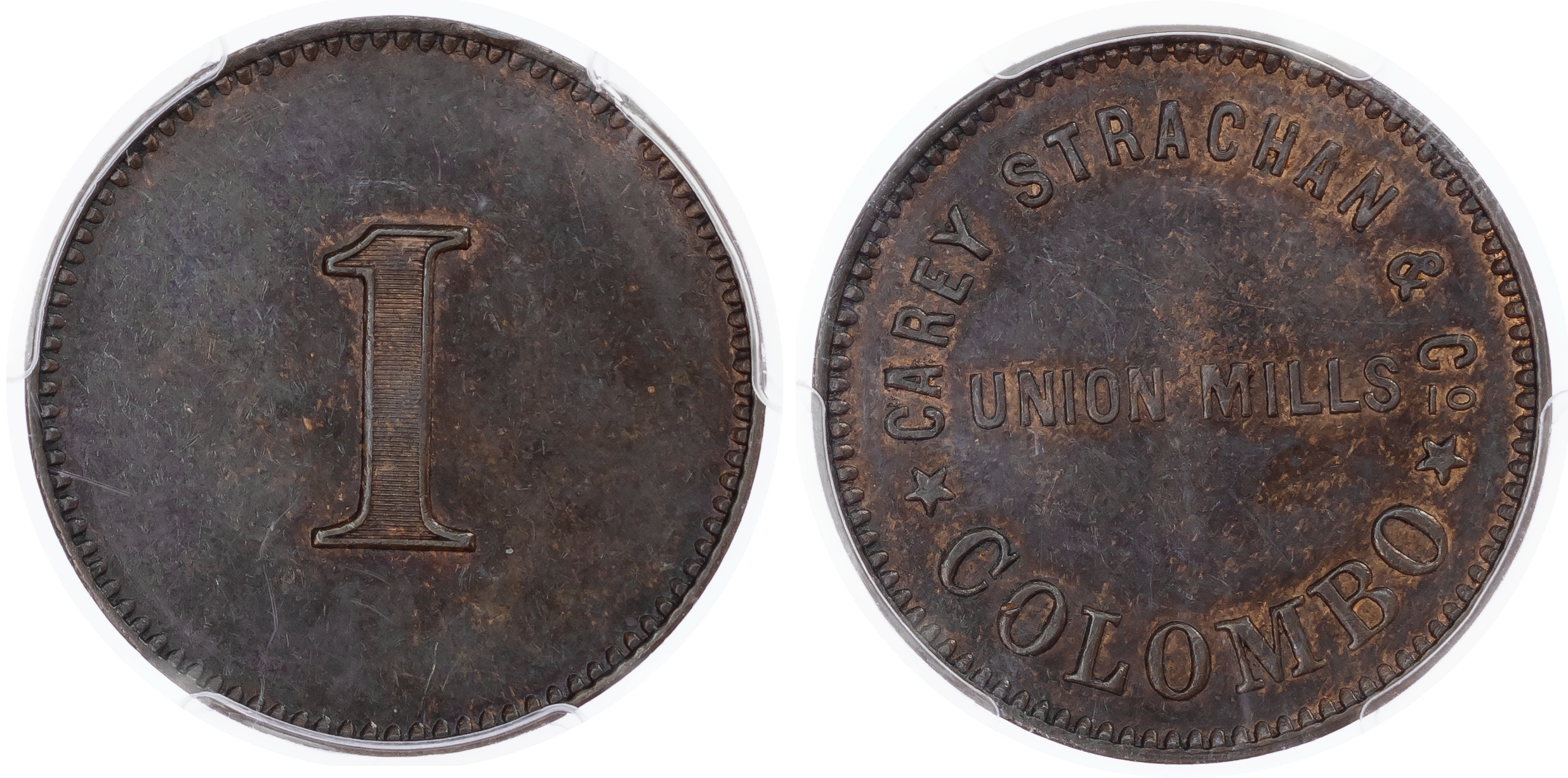 Ceylon, British Colonial CU Penny Token. Circa 1873.