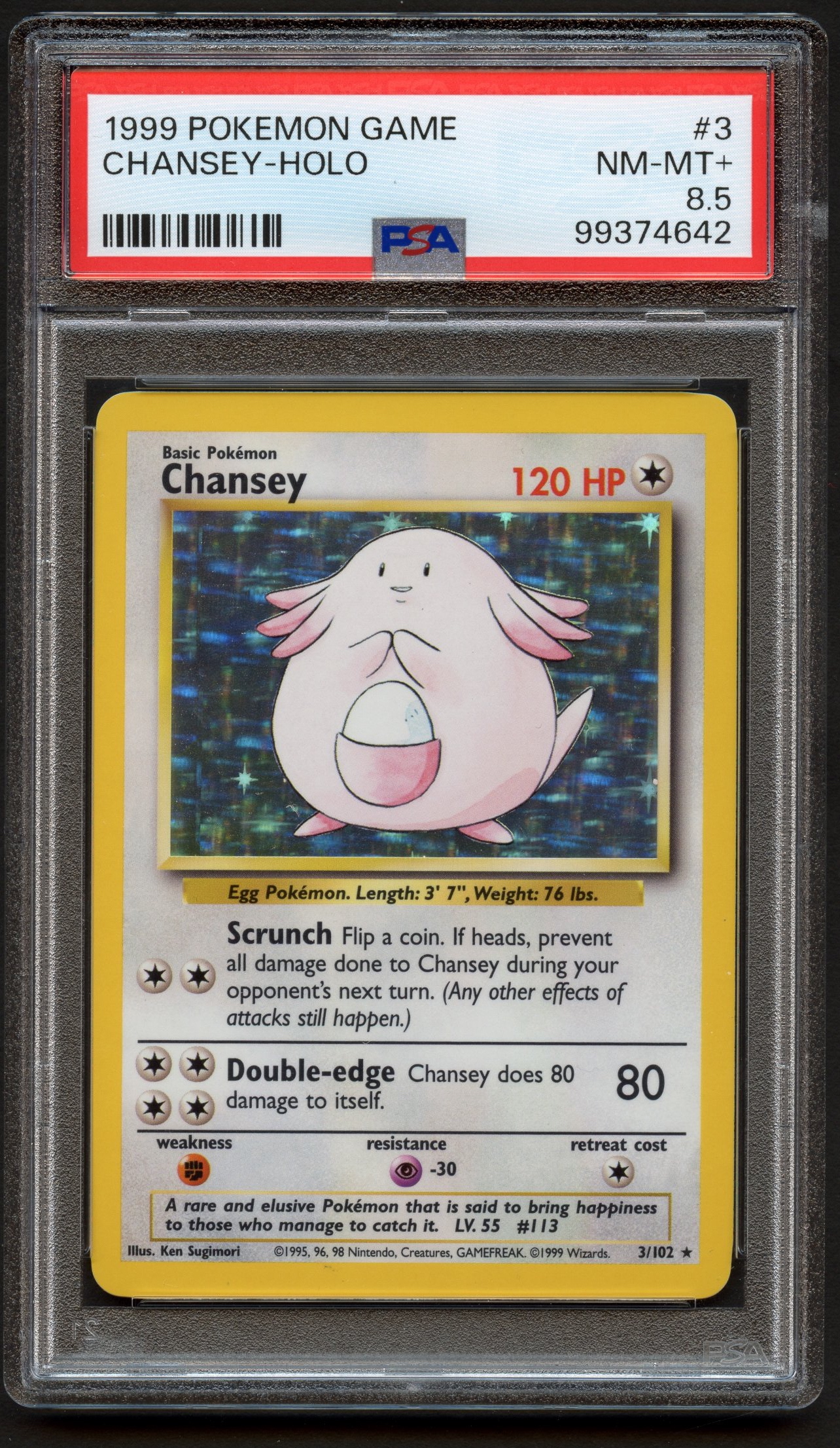 PSA 8.5 Chansey Holo #3 Base Set