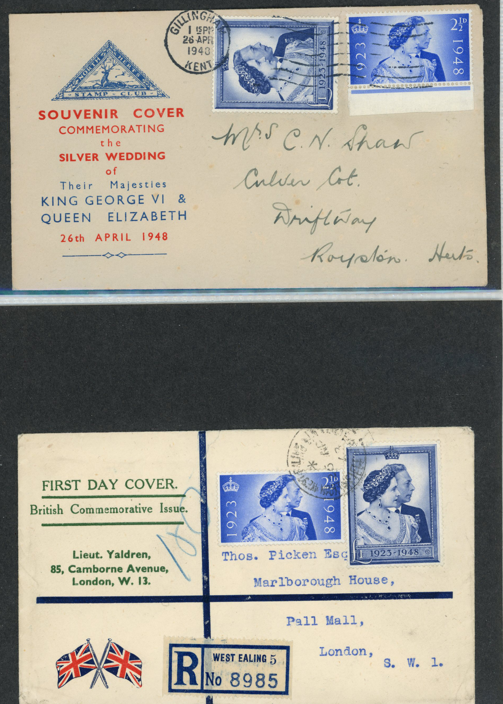 1948 (26 Apr) Royal Silver Wedding 2½d and...